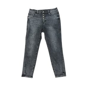 Flying Monkey High Rise Ankle Skinny Black Denim Jeans Button Fly Women’s Sz 30